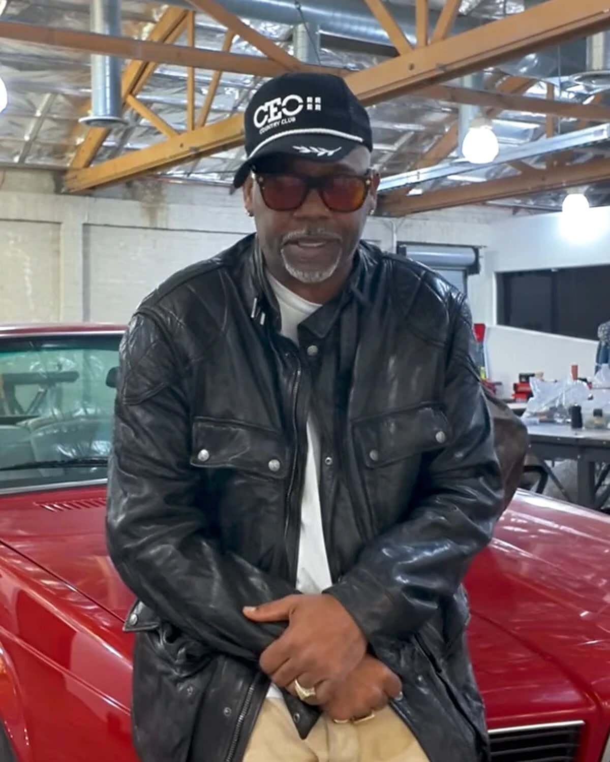 Damon Dash wearing the CEO Country Club trucker hat