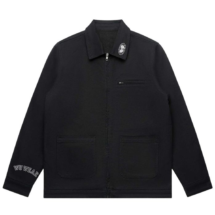 Canvas Chore Jacket, black, front