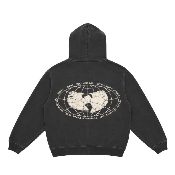 Washed Zip Hoodie, washed black, back