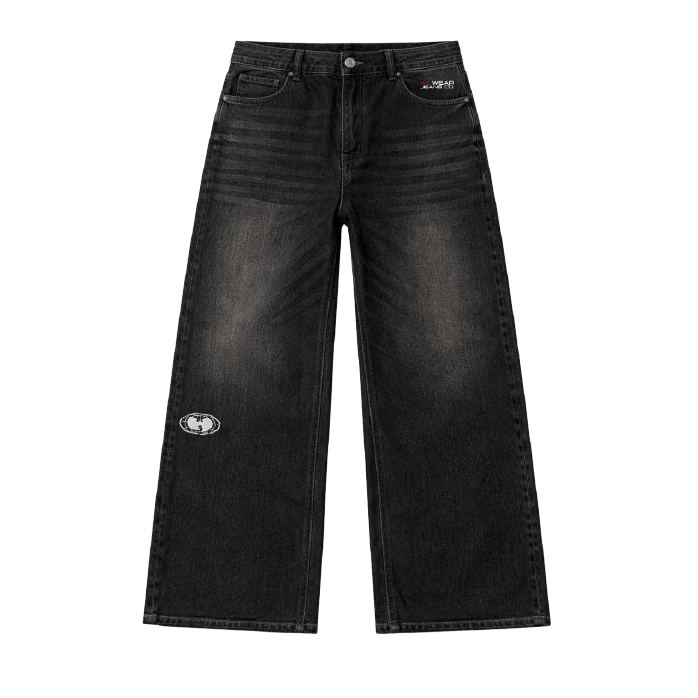 Wide-Leg Jean, black wash, front