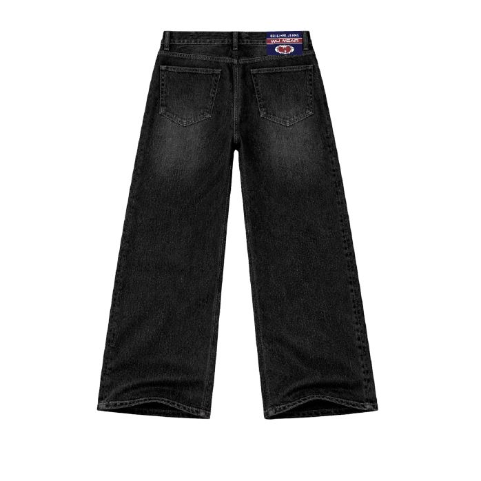 Wide-Leg Jean, black wash, back