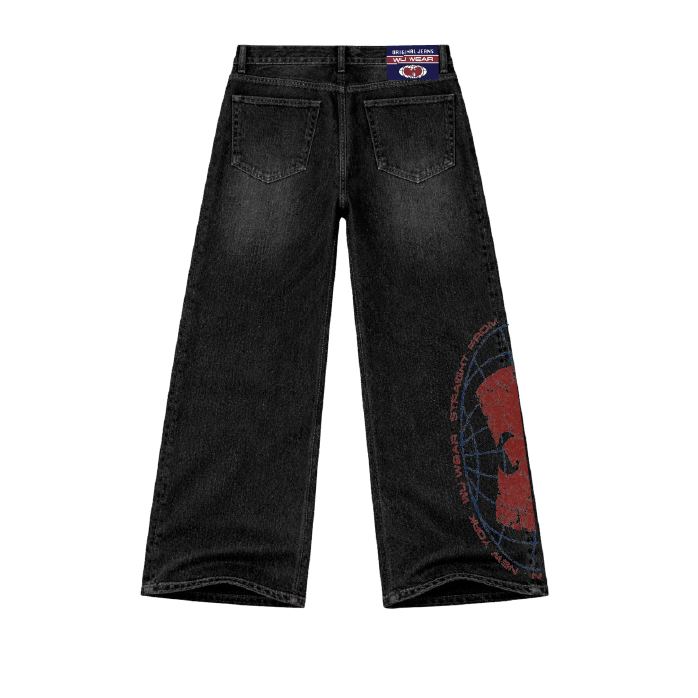 Arch Print Jean, black wash, back