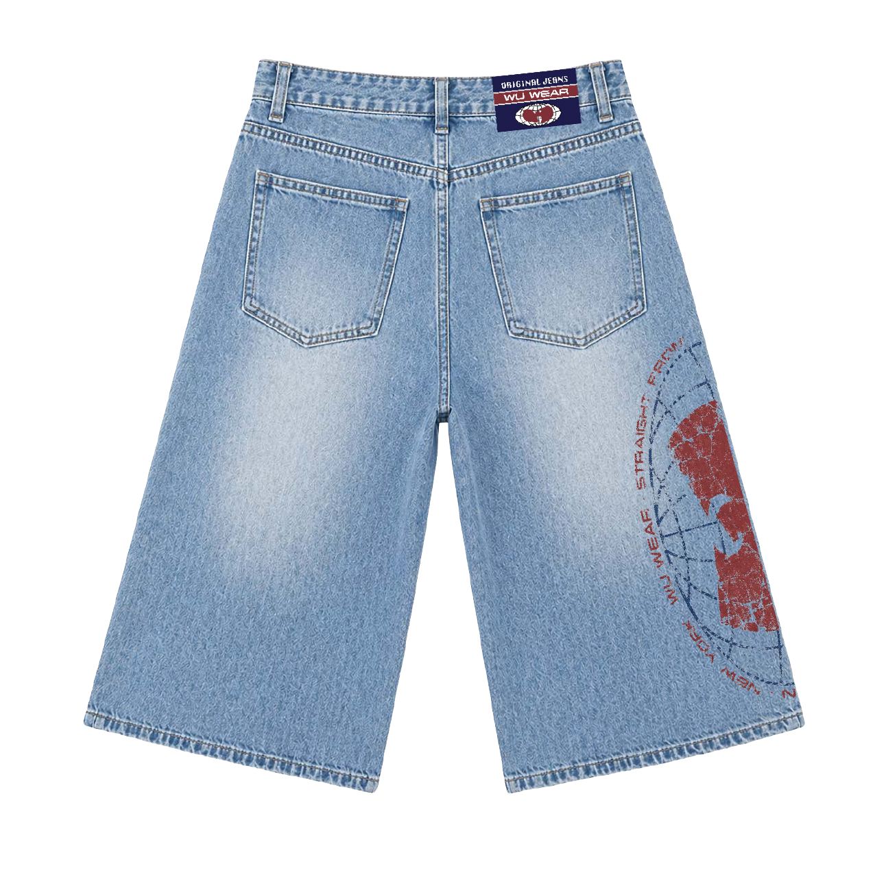 Arch Print Jort, light wash, back