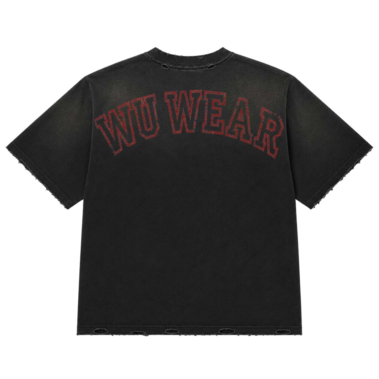 Distressed Tee, faded black, back