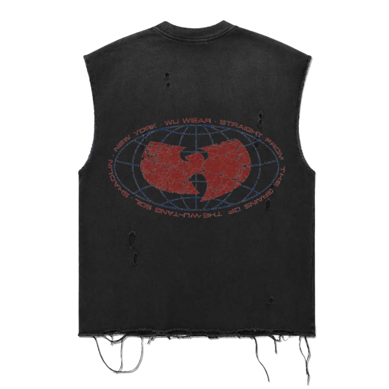 Distressed Tank, faded black, back