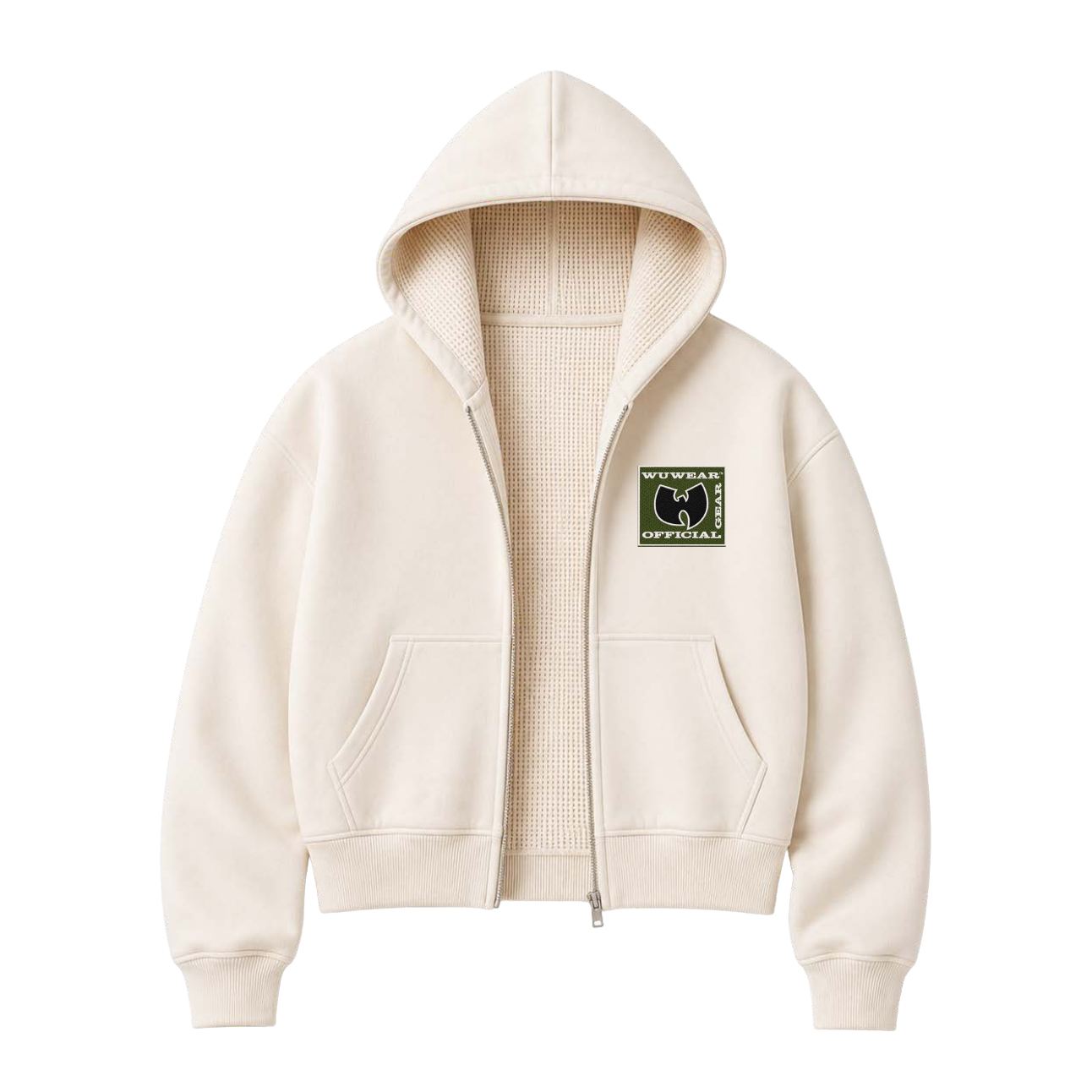 Patch Cropped Zip Hoodie